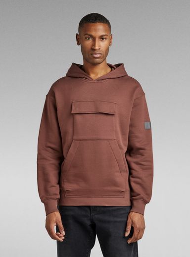 Double Pocket Loose Hooded Sweater